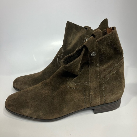 Frye & co brown suede ankle boots women’s size 9 boho casual minimalist - Picture 2 of 9
